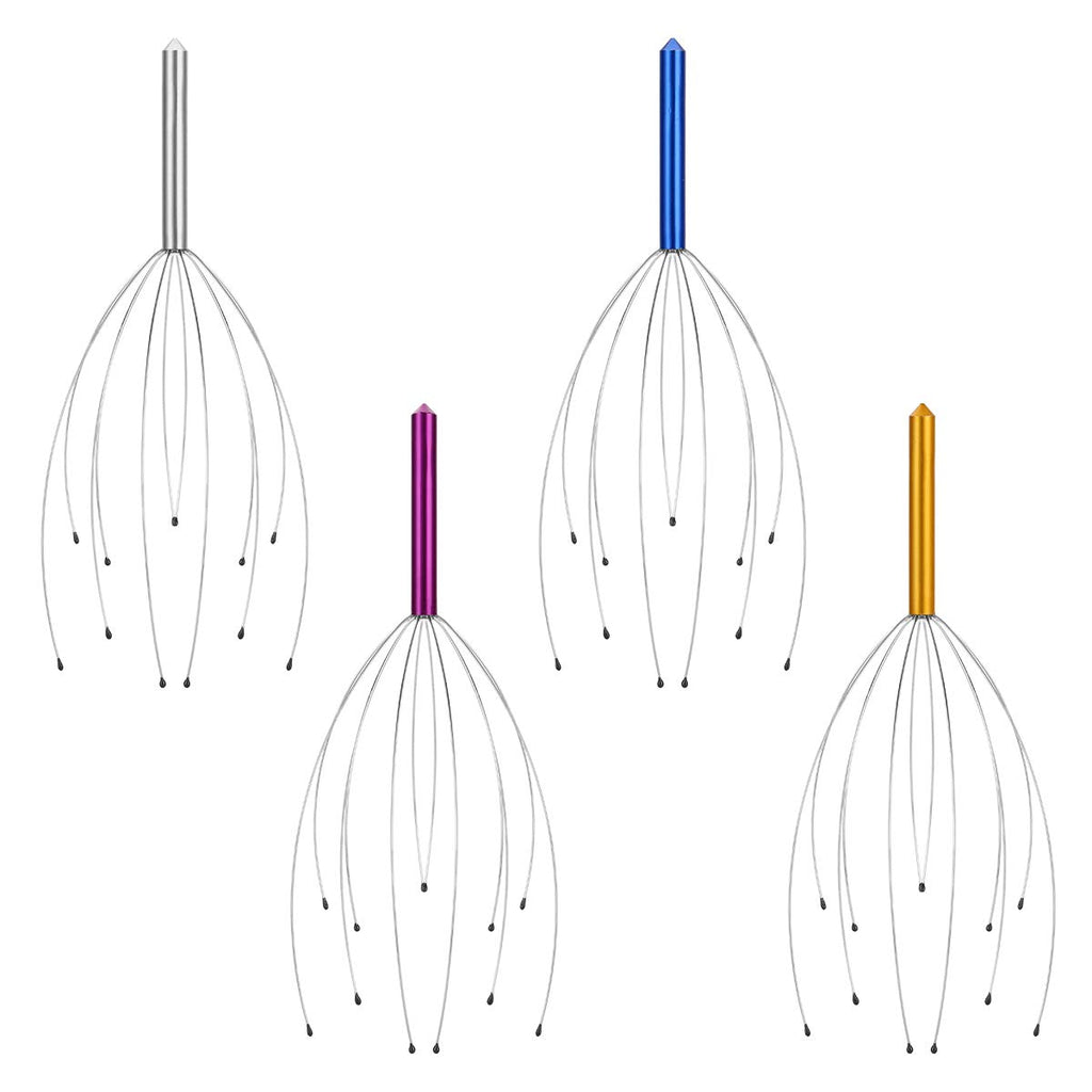 Yeipis 4 Pack Scalp Massagers, Handheld Head Massage Tingler, Scratcher for Deep Relaxation, Hair Stimulation and Stress Relief Christmas Gift
