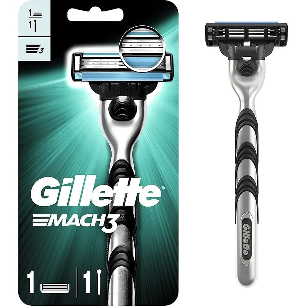 Buy now MACH 3 - Handle w/1 Cartridge & Turbo REFILLABLE Razor at indiglob india