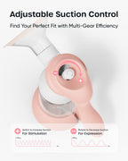 Nuliie 8010 Manual Breast Pump, Adjustable Suction with Temperature-Indicating Bottle, 6oz Wide-Neck Bottle, Narrow-Neck Adapter, Hand Pump Breastmilk with Flanges, BPA-Free, Heat Resistant