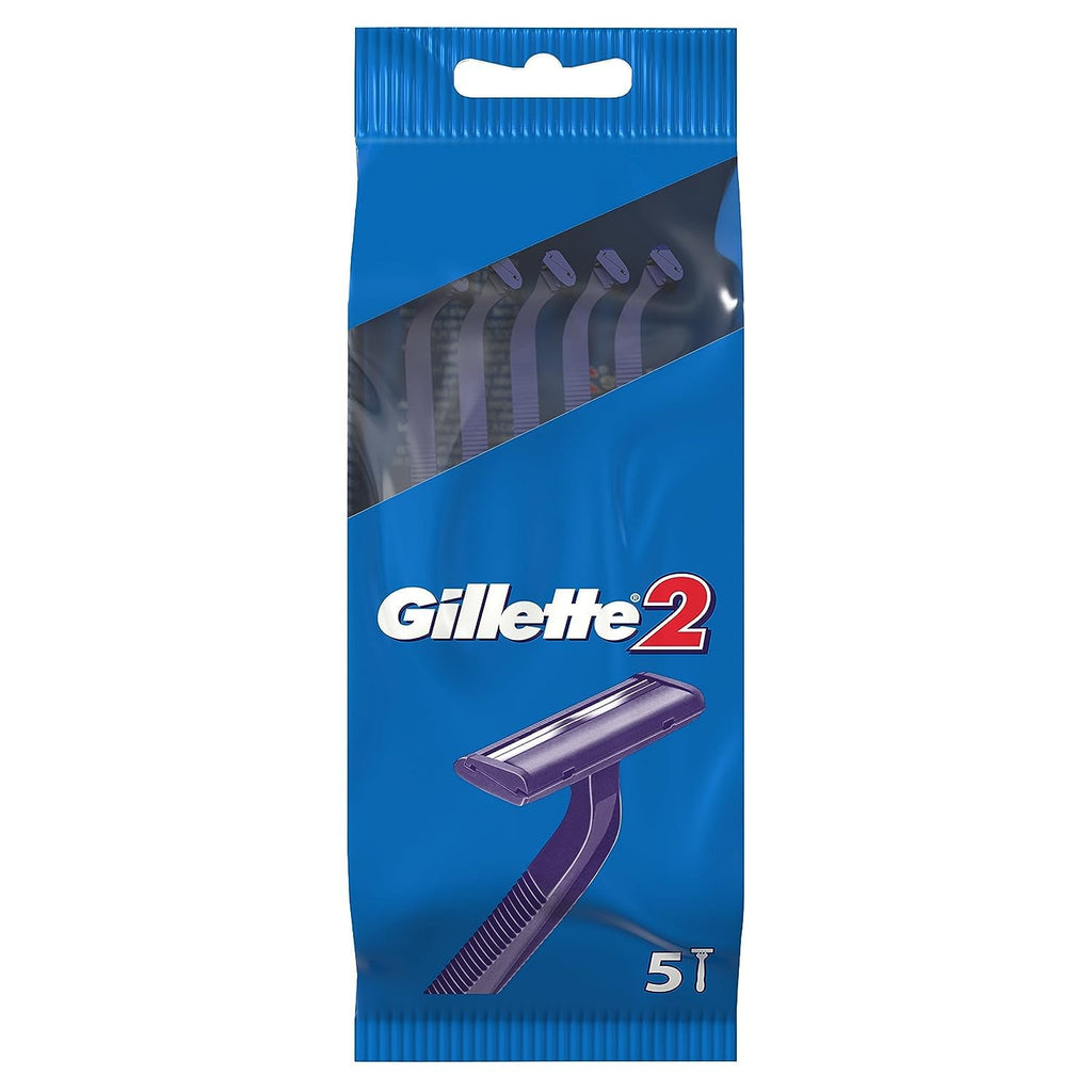 Buy now Gillette 2 Men's Disposable Razor, 5 Units - Pack of 2 at indiglob india