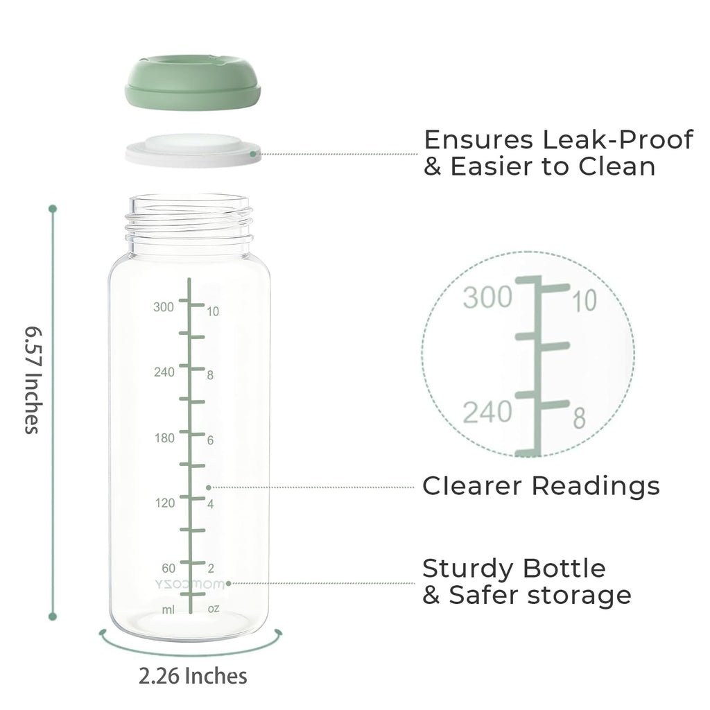 Momcozy Natural Baby Bottle, 12oz Narrow-Neck Breast Milk Container, Breastmilk Storage Bottle for Fridge & Momcozy Breast Milk Cooler, BPA Free Milk Collection Bottles, Breastfeeding Essential, 2PCS