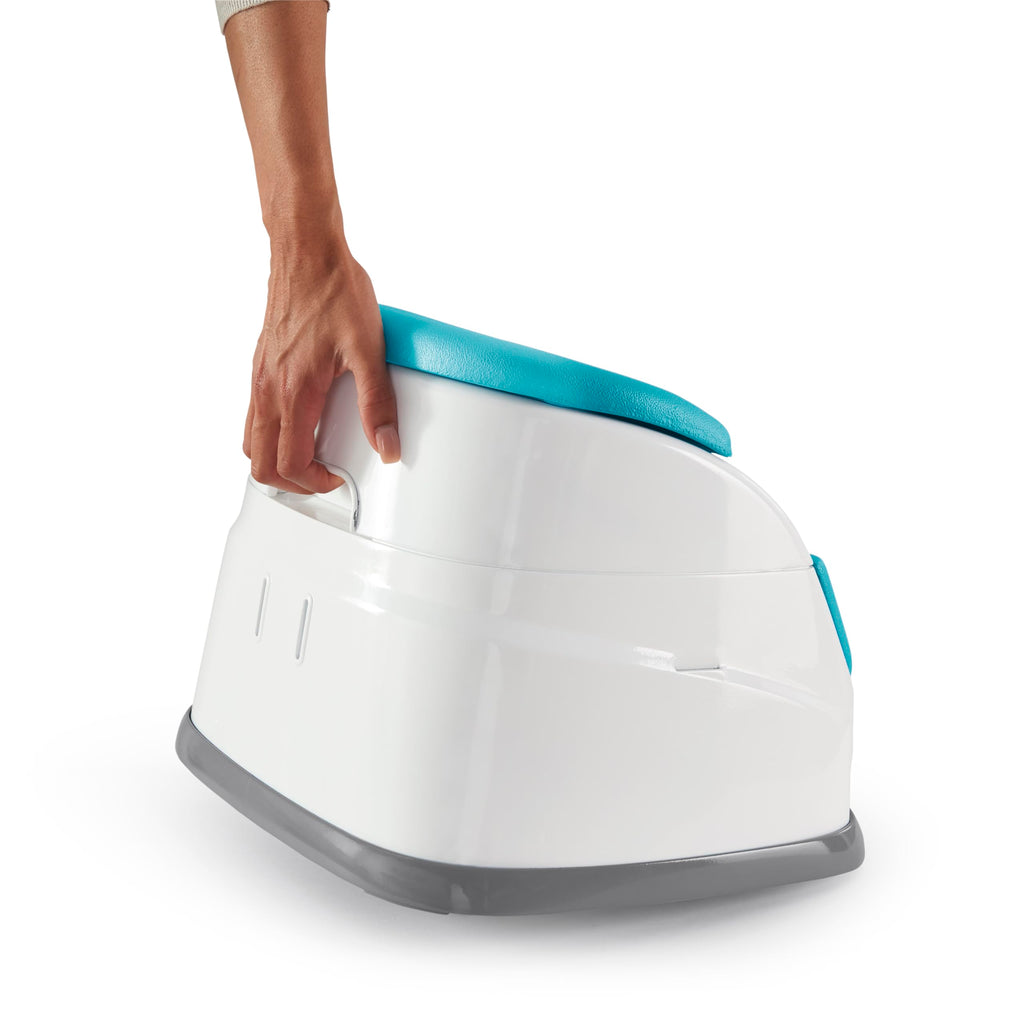 Buy now Ingenuity Baby Base 2-in-1 Booster Feeding and Floor Seat with Self-Storing Tray - Peacock Blue at indiglob india