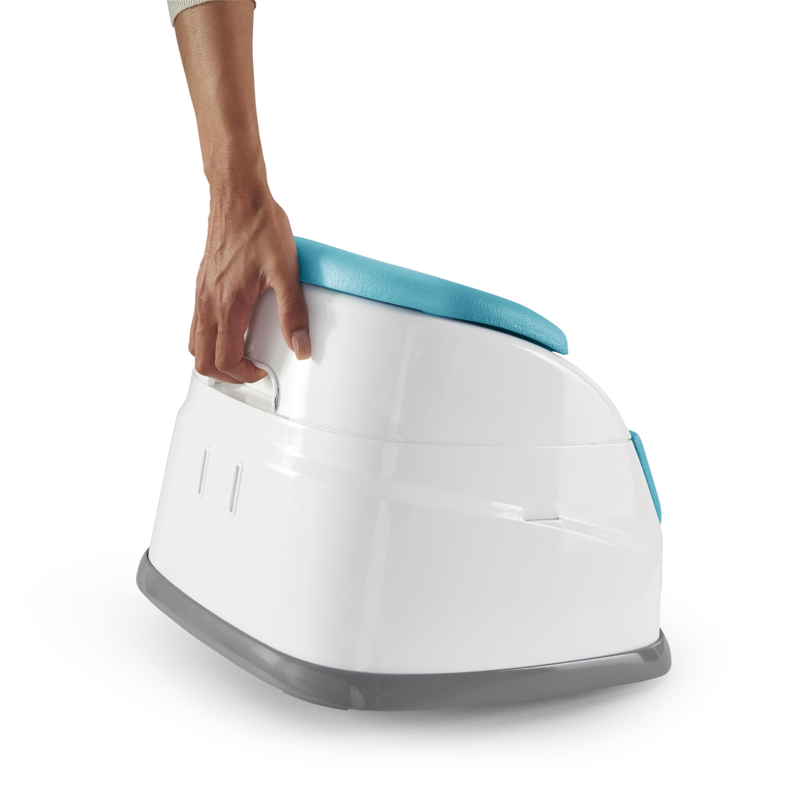Buy now Ingenuity Baby Base 2-in-1 Booster Feeding and Floor Seat with Self-Storing Tray - Peacock Blue at indiglob india