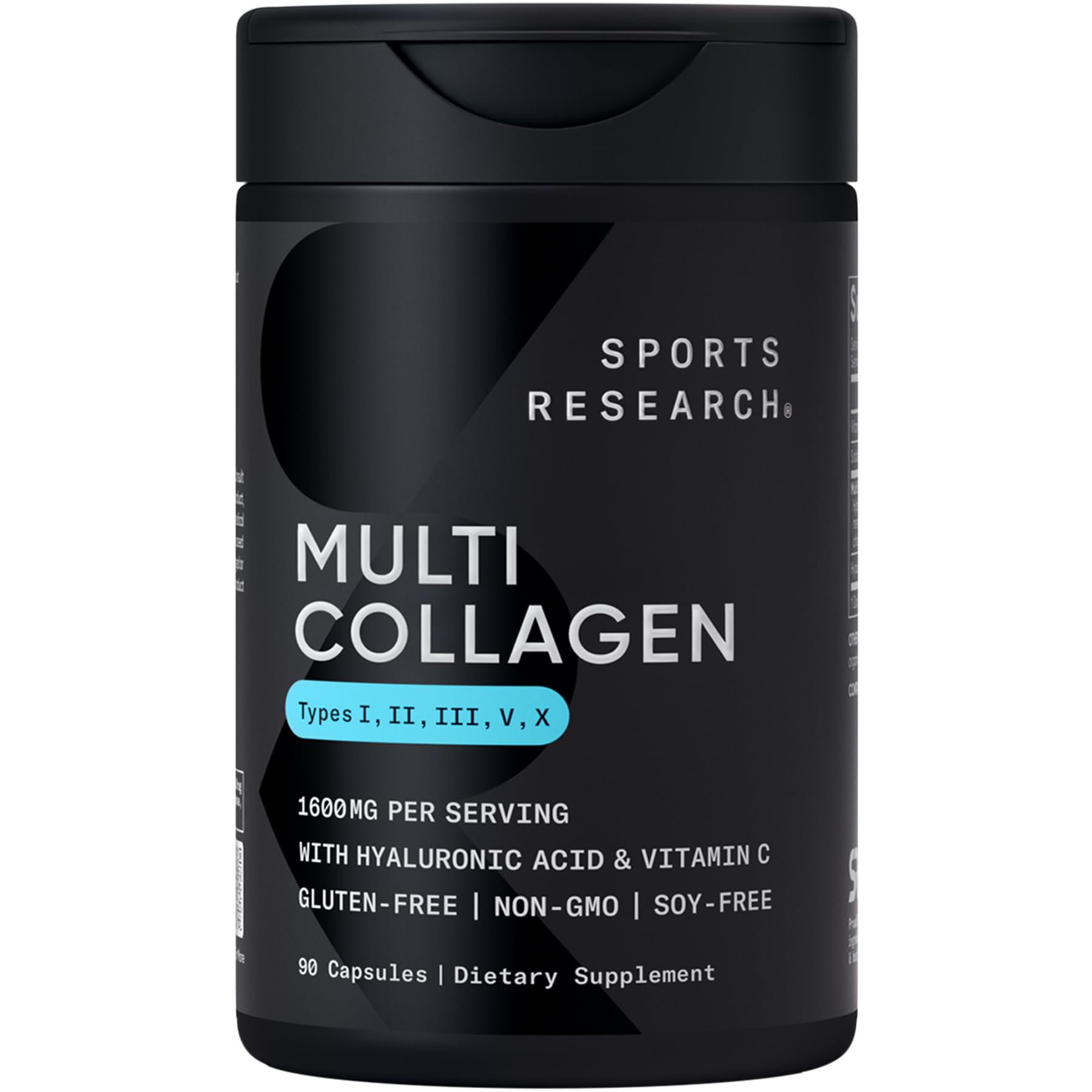 Sports Research® Multi Collagen Protein Powder, Chocolate - 30 Servings | 10g Grass-Fed Type I, II, III, V, X Collagen per Scoop w/Hyaluronic Acid & Vit. C | Hair, Skin & Joint Support | Easy to Mix