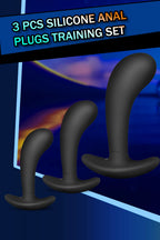 Butt Plug Trainer Kit for Comfortable Long-Term Wear, Pack of 3 Silicone Anal Plugs Training Set with Flared Base Prostate Sex Toys for Beginners Advanced Users
