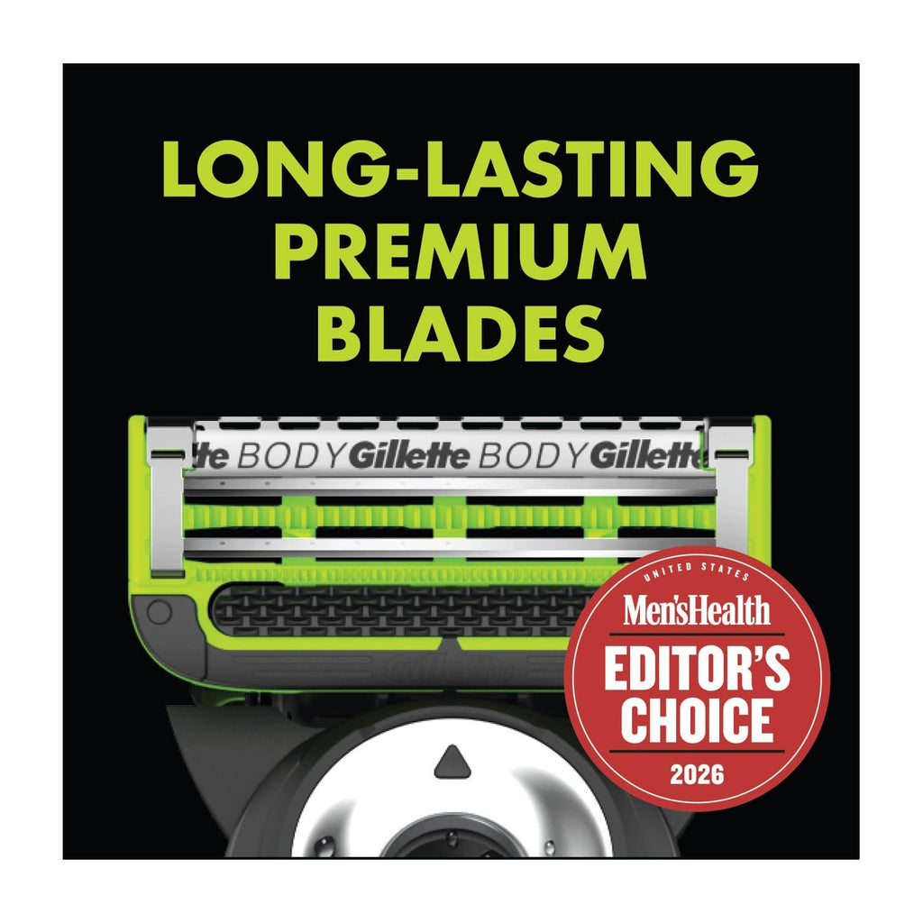 Gillette Labs Body + Intimate Razor For Men, Handle + 4 Blade Refills, Travel Cover