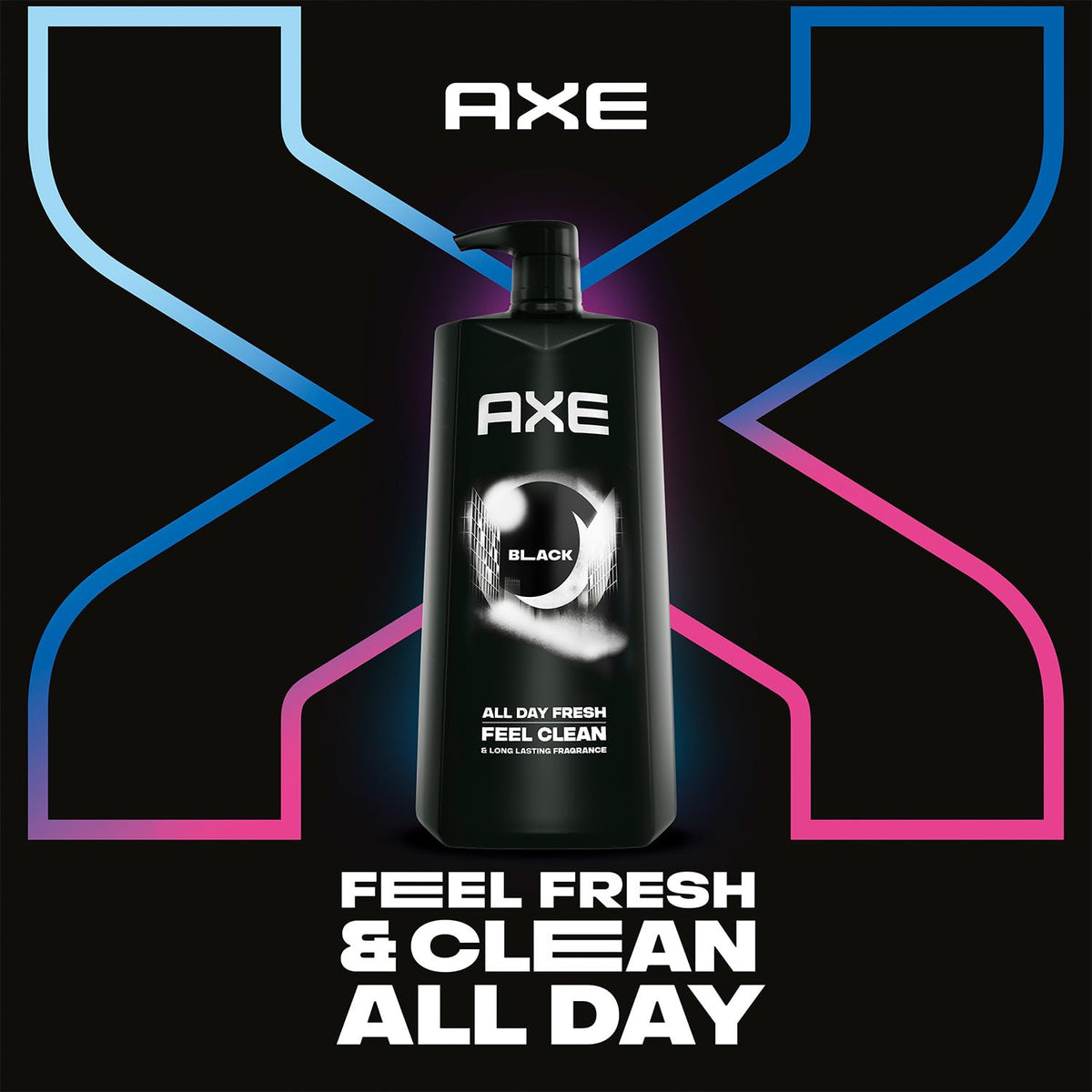 AXE Men's Body Wash, Black, 3-Pack – 3-in-1 Body, Face & Hair Wash, Frozen Pear and Cedarwood Scent, 33.8 Oz Ea