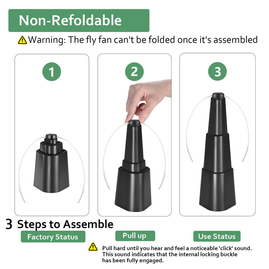 Fretech Fly Fans for Tables 4 Pack - Portable Automatic Picnic Table Food Repellent Fans Spinner for Restaurant, Party, Home