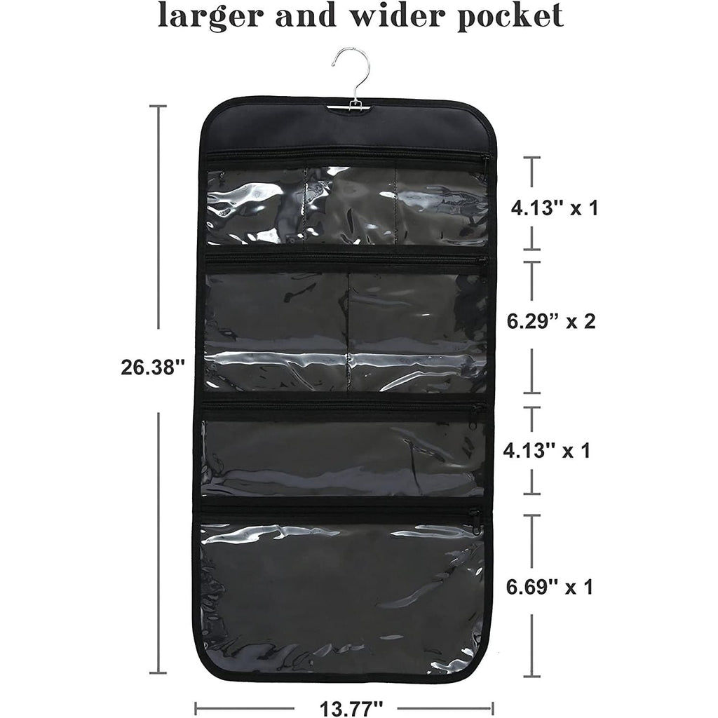 Buy now Foldable Clear Hanging Travel Toiletry Bag Cosmetic Organiser Storage at indiglob india