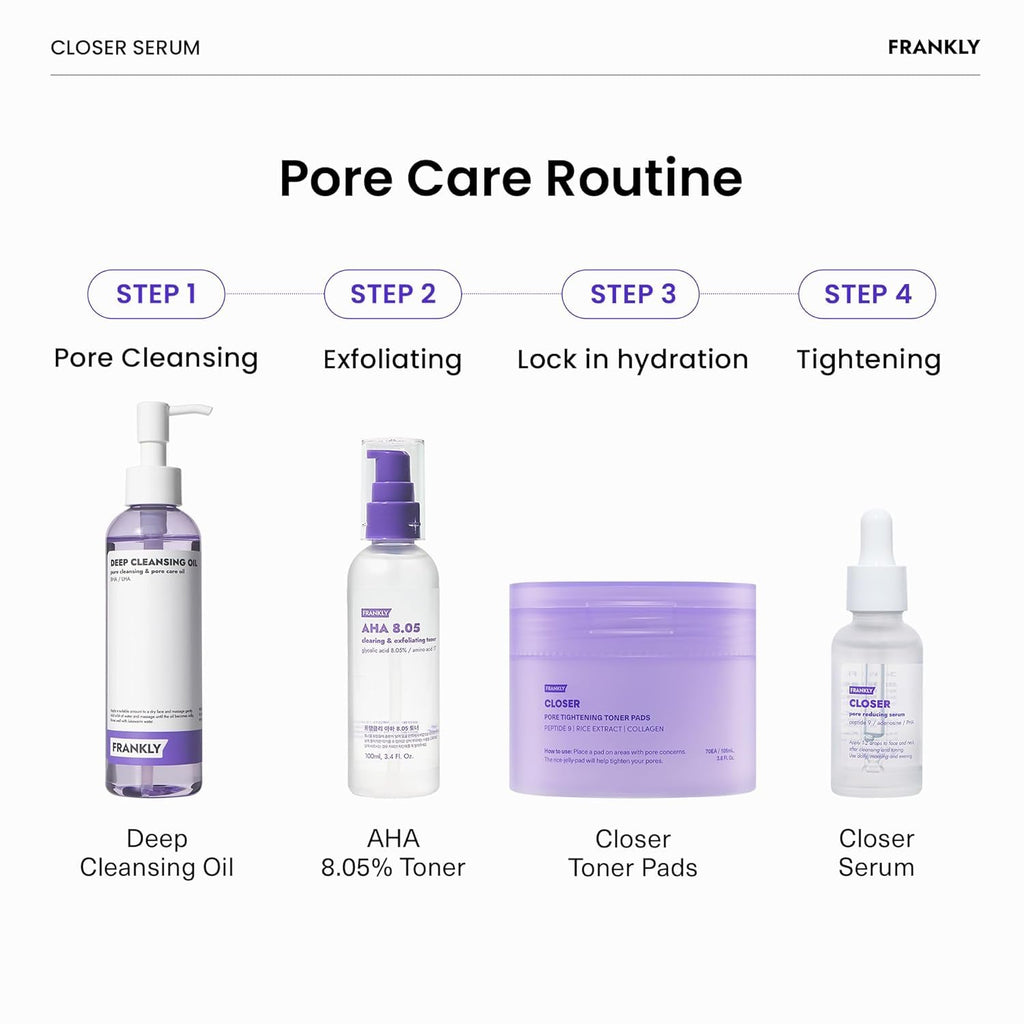 FRANKLY Closer Serum Mega Jumbo | Pore Minimizer Serum | 3.38 fl oz | 9 Peptides, Vegan Collagen, Adenosine, PHA | Korean Pore Minimizer for Glass Skin, Anti-Aging, Hydration, Elasticity
