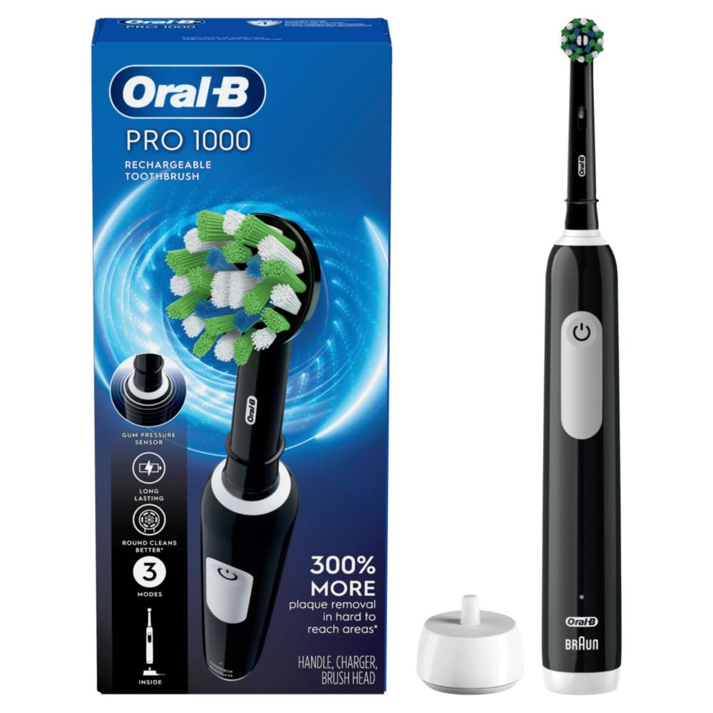 Buy now Oral-B Pro 1000 Rechargeable Electric Toothbrush, Black at indiglob india