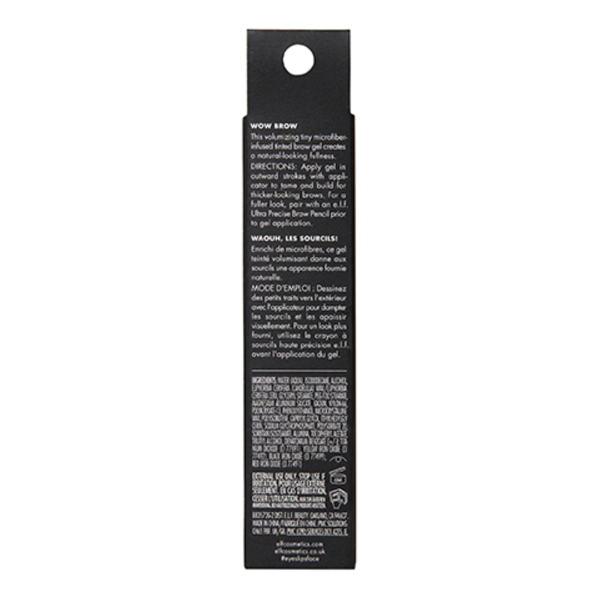 Buy now e.l.f. Wow Brow Gel, Volumizing, Buildable, Wax-Gel Hybrid, Creates Full, Voluminous-Looking Brows, Locks Brow Hairs In Place, Deep Brown at indiglob india
