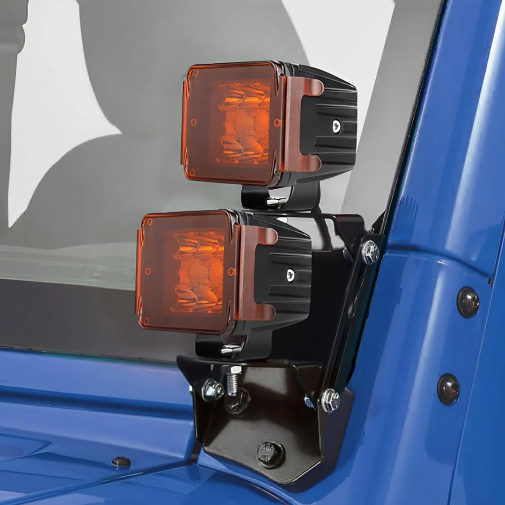 Buy now 2PCS Pod Light Covers Amber 3 Inch LED Light Bar Cover Amber LED Pods 3x3 Square Work Lights Cube Covers Ditch Pods PC Lens Cover at indiglob india