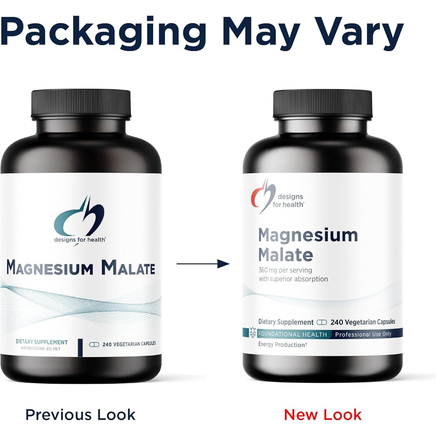Designs for Health Magnesium Malate - Chelated Magnesium as Di Magnesium Malate - Highly Bioavailable Form to Support Energy, Bone Health + Muscle Recovery (240 Magnesium Malate Capsules)