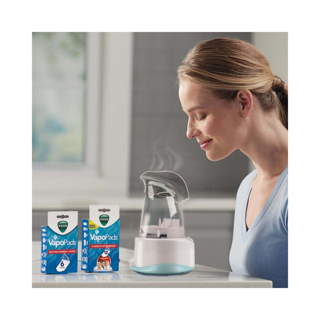 Buy now Vicks Personal Steam Inhaler for Targeted, Natural Steam Relief for Allergies, Congestion, Cough & Colds, and Sinus Irritation, Use with VapoPads - 1 Included at indiglob india