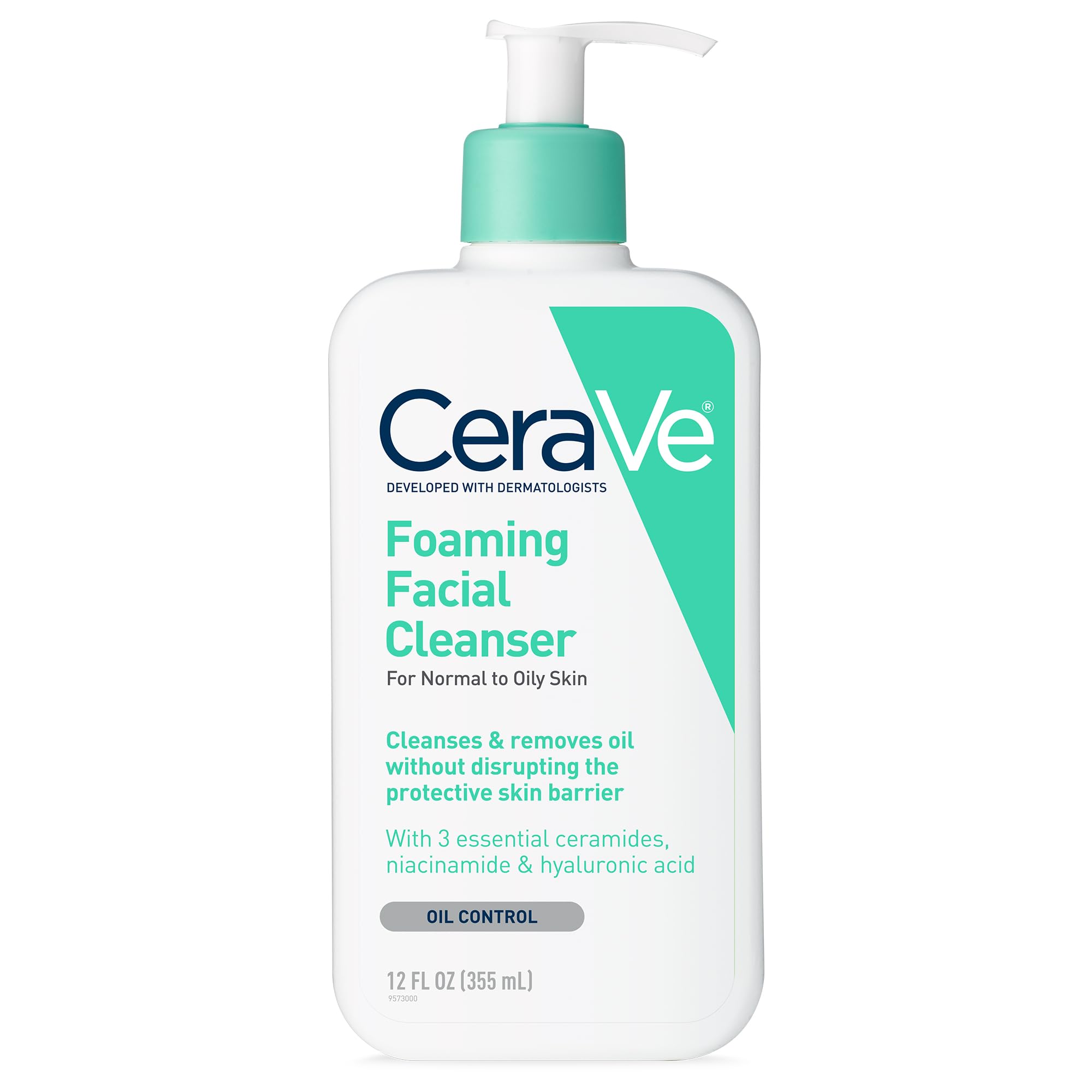 Buy now CeraVe Foaming Facial Cleanser, Daily Face Wash for Oily Skin with Hyaluronic Acid, Ceramides, and Niacinamide, Fragrance Free Paraben Free, 12 Fluid Ounce at indiglob india