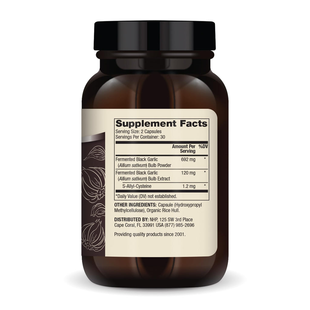 Dr. Mercola Fermented Black Garlic, 60 Capsules (30 Servings) | Supports Immune, Cellular, and Heart Health, with S-Allyl-Cysteine Antioxidant, Non-GMO, Gluten-Free, and Soy-Free