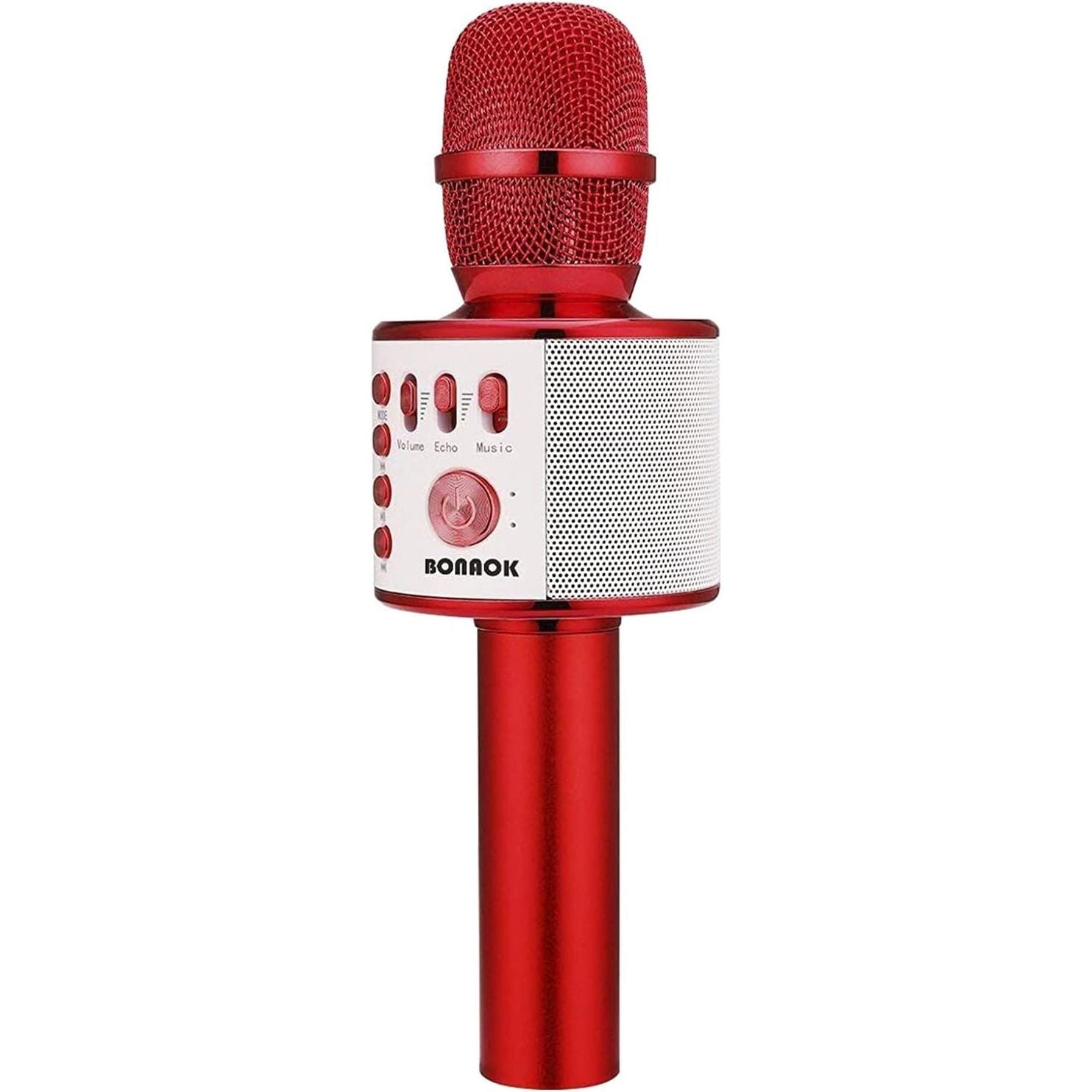 Buy now BONAOK Wireless Bluetooth Karaoke Microphone, 3-in-1 Portable Handheld Mic Speaker Machine for All Smartphones, Gifts to Girls Boys Kids Adults All Age Q37(Black Gold) Red at indiglob india