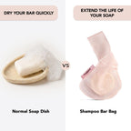 Buy now Kitsch Bar Soap Saver Bag â€“ Patented Mesh Bag Soap Holder for Shampoo and Conditioner Bars - Extends Use & Prevents Soggy Mess - Recycled Mesh Beauty Pouch, Eco-Friendly â€“ Blush at indiglob india