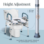 Toilet Seat Riser for Seniors, Adjustable Height & Width, 400lb