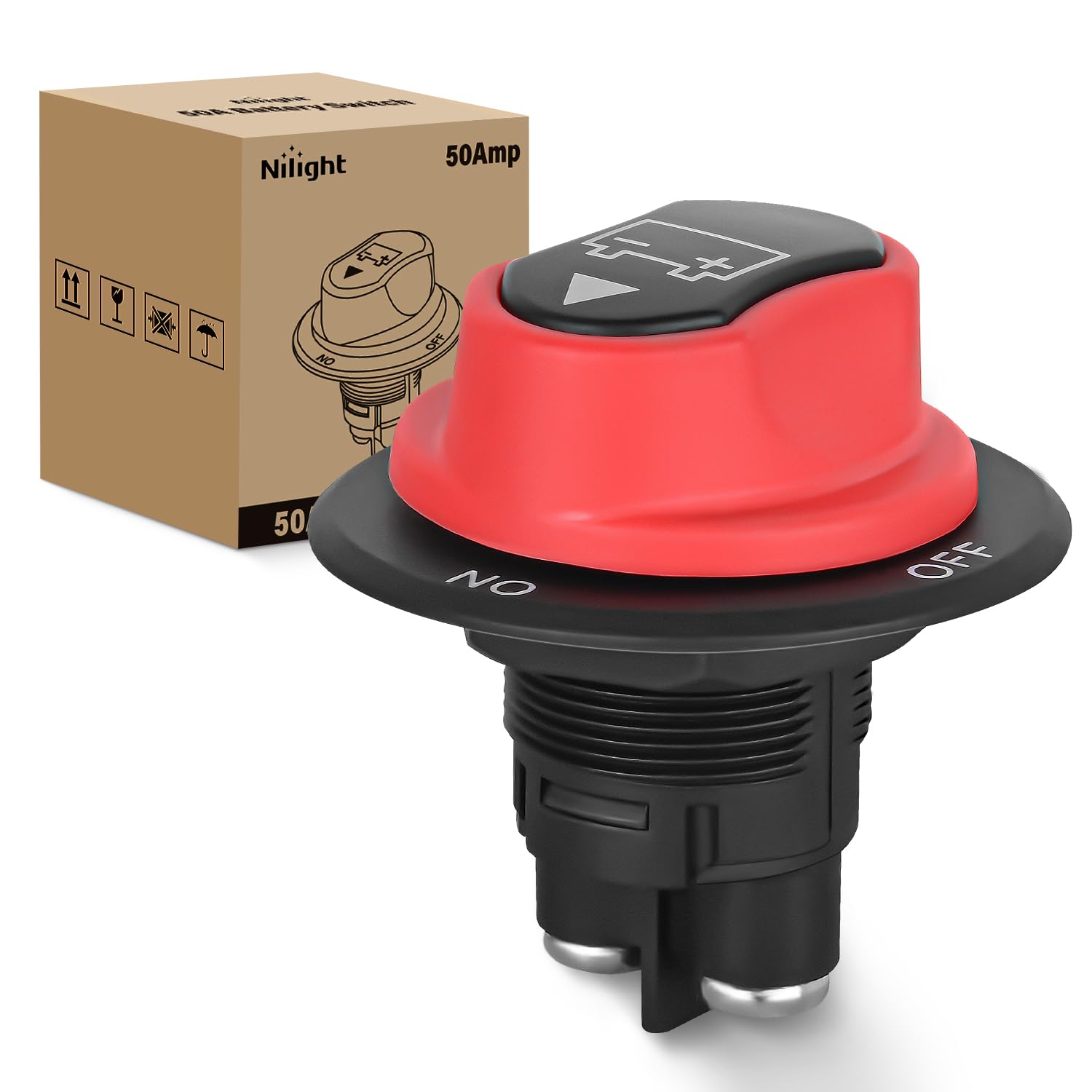 Buy now Nilight 1-2-Both-Off Battery Switch, 12V-48V Disconnect Master Cutoff Switches for Marine Boat Car RV ATV UTV Vehicle, Waterproof Heavy Duty Isolator On-Off Switch 50A at indiglob india