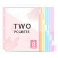 Binder Dividers with Pockets for 3-Ring Binder, 8-Tab Pastel Dividers
