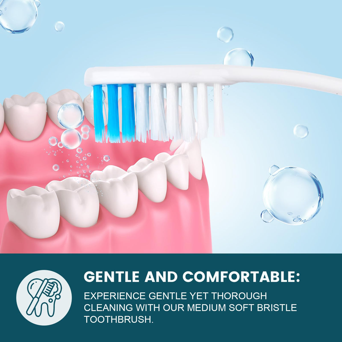 50 PCS Premium Individually Wrapped Bulk Toothbrush, Disposable Toothbrush