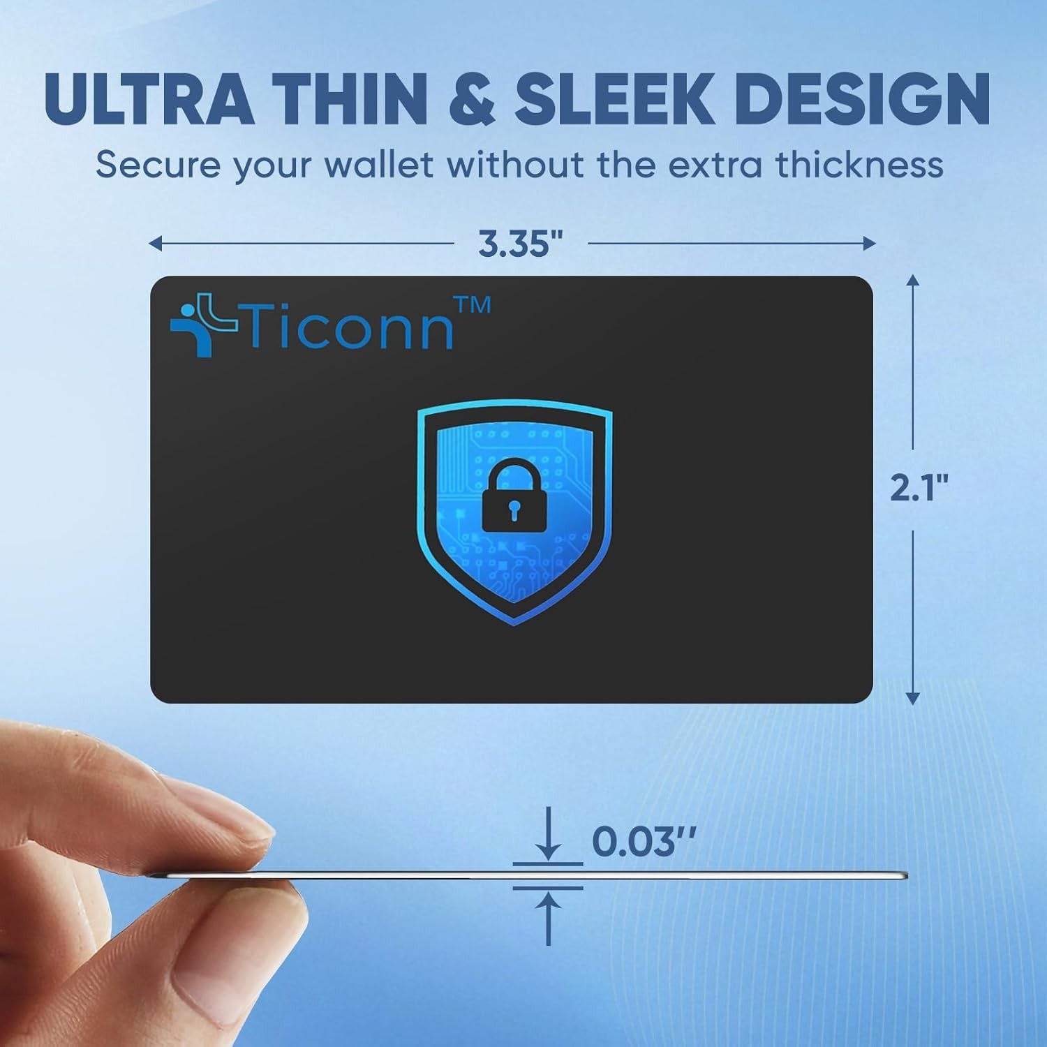 Buy now TICONN RFID Blocking Cards - 4 Pack, Premium Contactless NFC Debit Credit Card Passport Protector Blocker Set for Men & Women, Smart Slim Design Perfectly fits in Wallet/Purse (4) at indiglob india