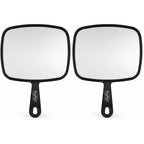 ForPro Professional Collection Extra Large Hand Mirror with Handle, 9" W x 12" L, Multi-Purpose Handheld Mirror with Distortion-Free Reflection, Black (Pack of 2)