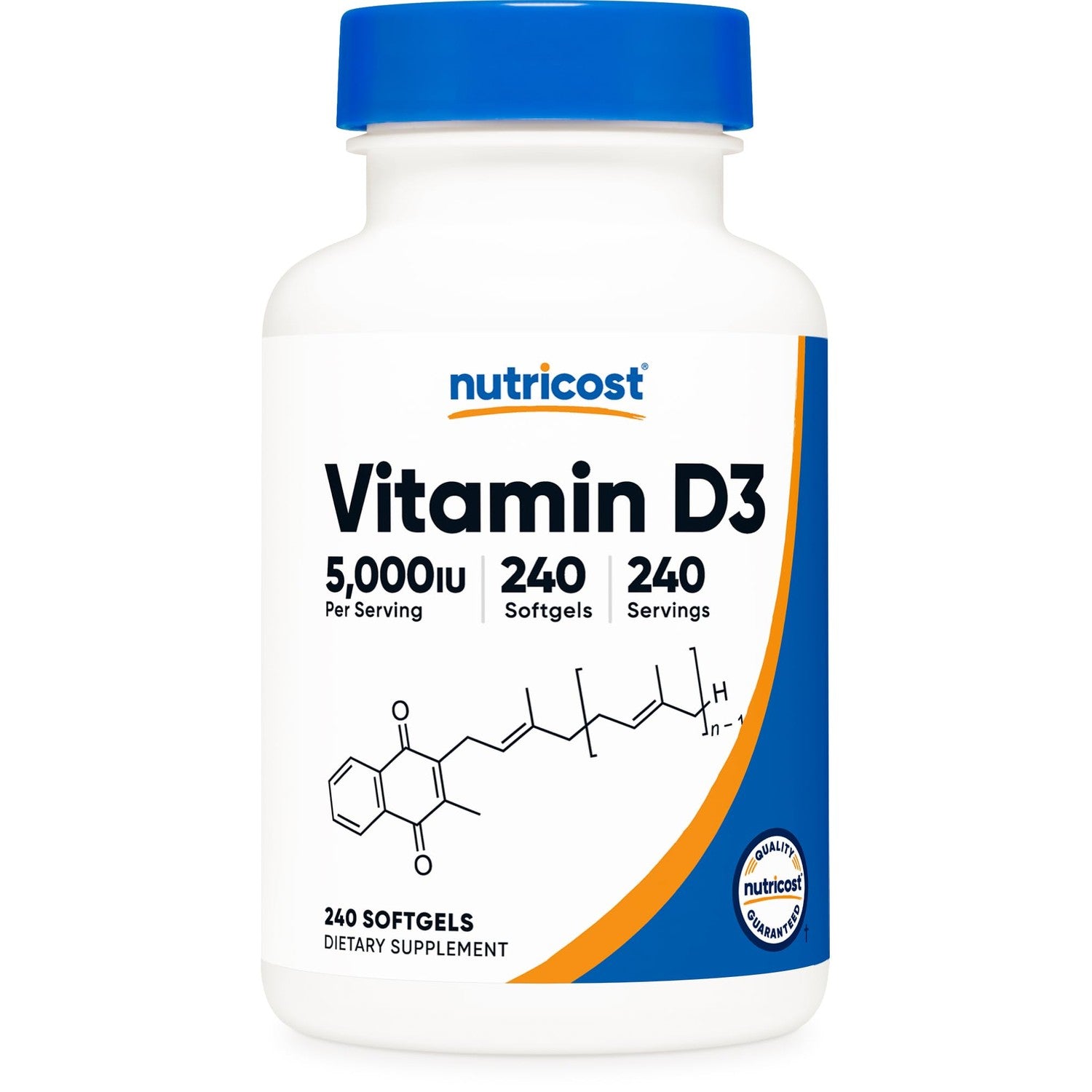 Nutricost Vitamin D3 5,000 IU (125mcg), 240 Softgels, GMO-Free | Gluten Free Vitamin D