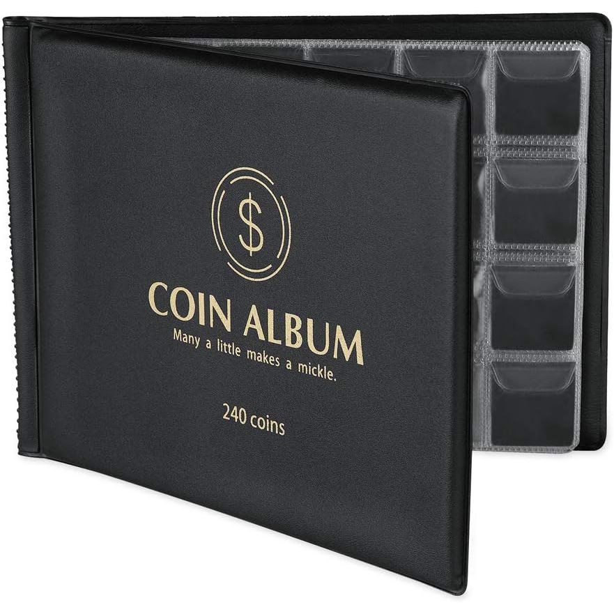 Buy now MUDOR Coin Collection Holder Album for Collectors, 240 Pockets Coin Collection Book Office Supplies at indiglob india