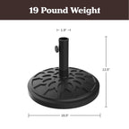 Pure Garden Outdoor Umbrella Base, 19lb, Black