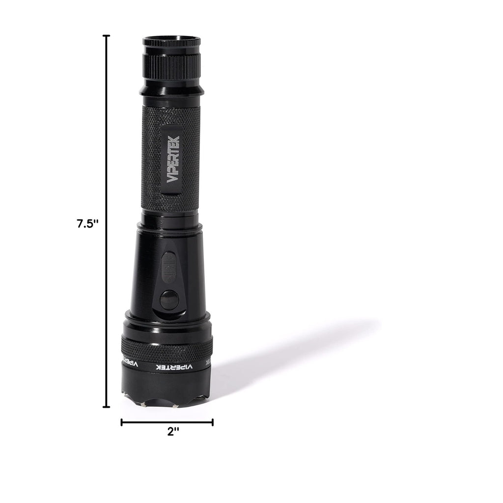 VIPERTEK VTS-195 Heavy Duty Aluminum Stun Gun for Self Defense Rechargeable with LED Flashlight