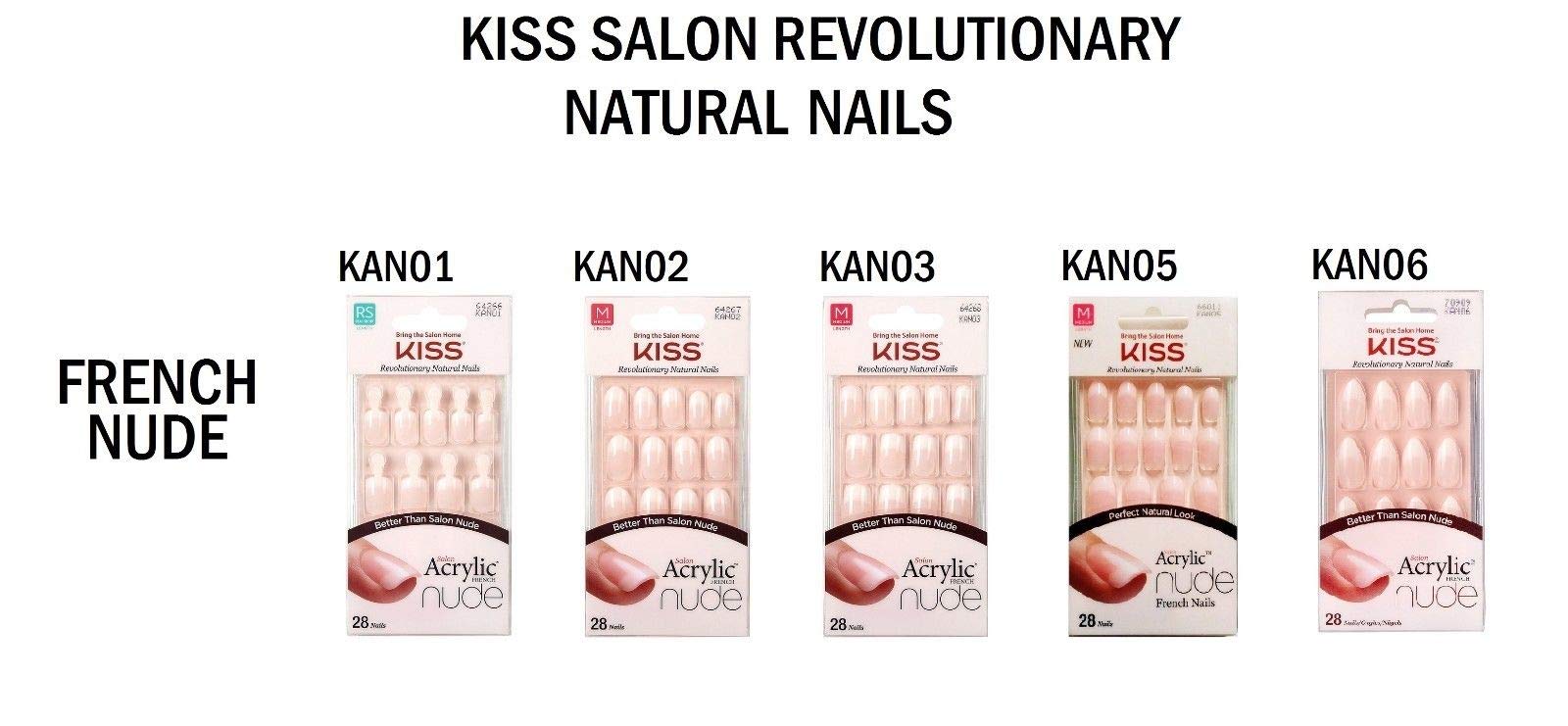 Buy now Kiss Salon Acrylic Nude French 28 Count Medium Length Flat (Pack of 2) at indiglob india