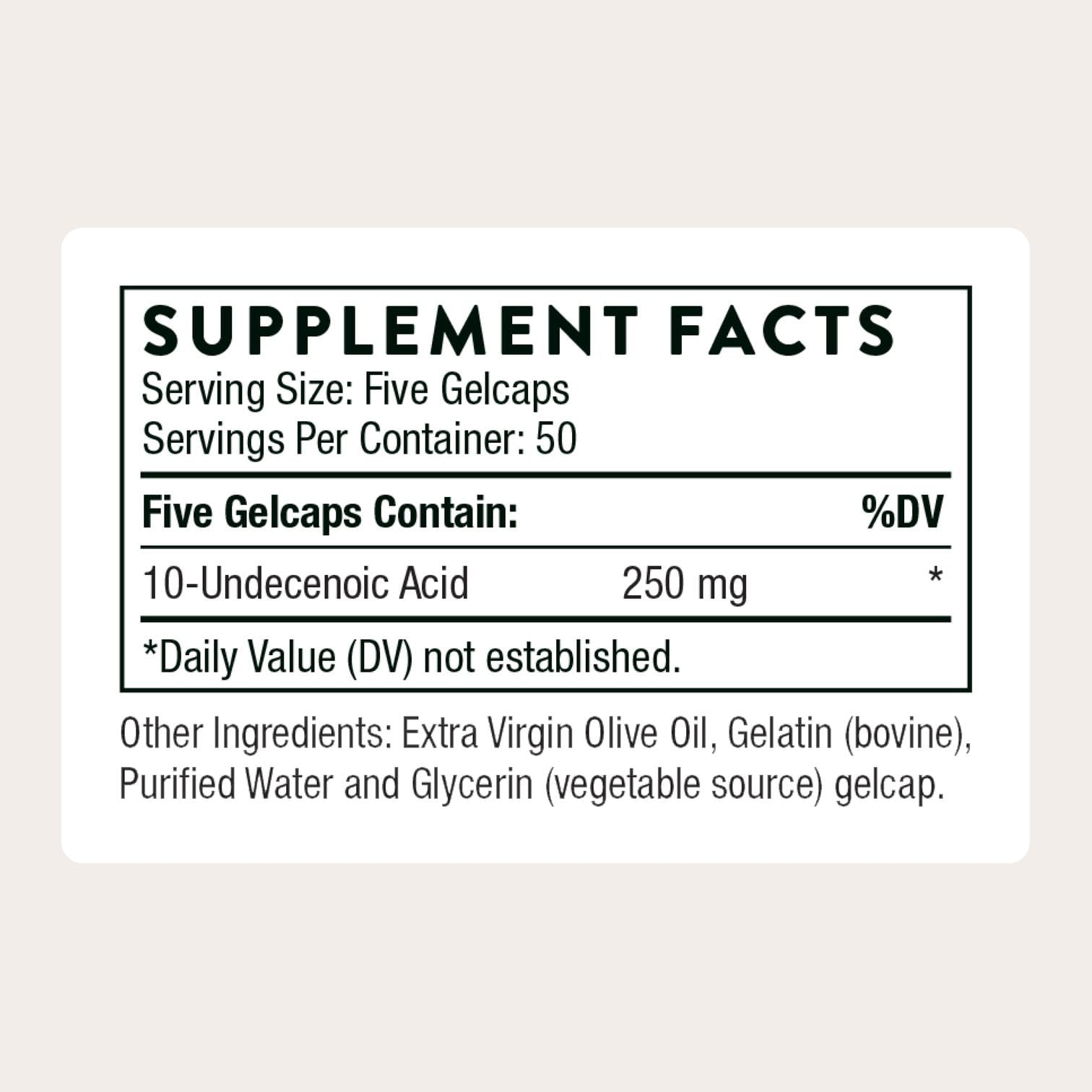 Buy now THORNE - Undecylenic Acid (Formerly Formula SF722) - 250 mg of Undecylenic Acid - for a Healthy Balance of Gut & Vaginal Flora* - Gluten Free - 250 Gelcaps - 50 Servings at indiglob india