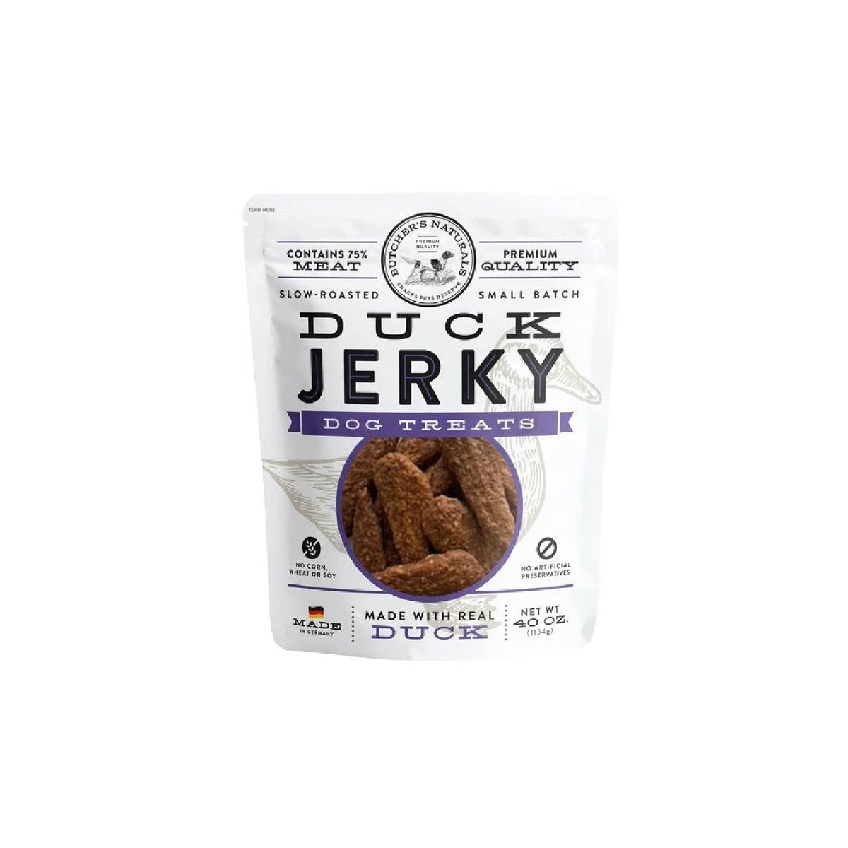 Butcher's Naturals Dog Treat Real Duck Slow Roasted Small Batch Contains 75% Meat No Corn No Soy (40 OZ)