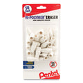 Pentel Hi-Polymer White Cap Erasers, 50 Pack (ZEH02BP50), Rectangular