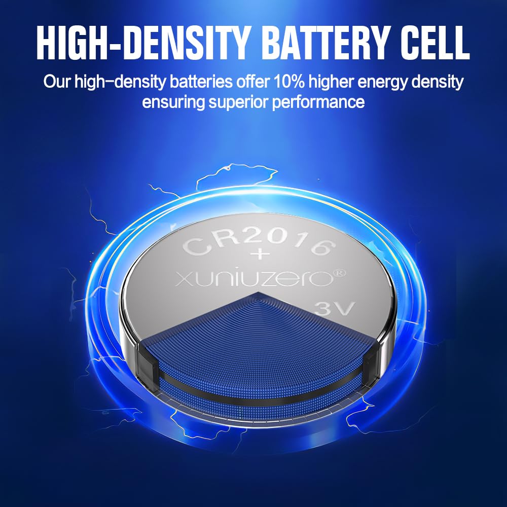 CR2016 3v Coin battery12 Pack for Child Safety, Compatible with Remotes, Key Fobs, Glucose Monitors - 7 Years Shelf Life