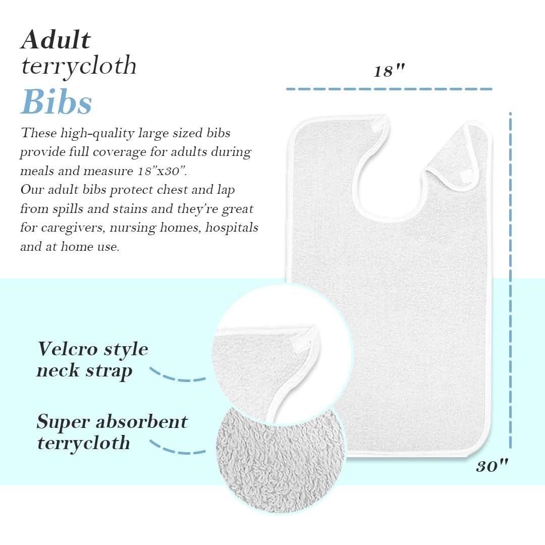Buy now Avalon Towels Adult Bibs for Women 100% Cotton Bib for Adults for Eating - Terry Cloth Adult Bibs for Men Clothing Protectors at indiglob india