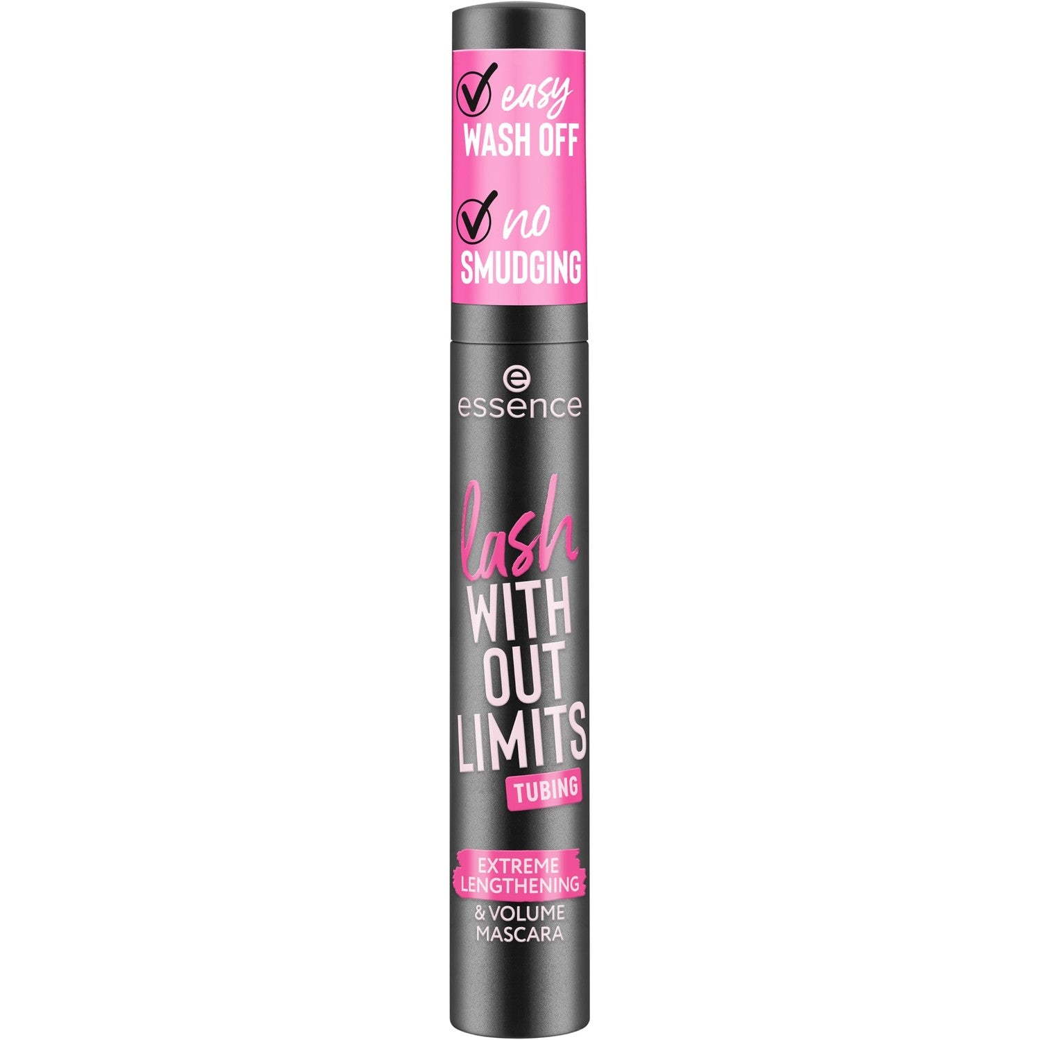 essence Lash Without Limits Extreme Lengthening & Volume Tubing Mascara | (04 | Black) Waterproof Tubing Formula, Smudge-proof, No Clumping, Flexible Wand, Vegan, Cruelty Free, Paraben Free