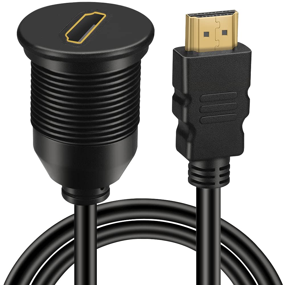 Buy now BATIGE HDMI Male to Female Car Mount Flush Extension Cable Truck Boat Motorcycle Dashboard Flush Mount with Mounting Panel - 3ft Default at indiglob india