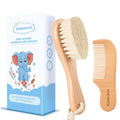 Baby Hair Brush and Comb Set with Soft Goat Bristle
