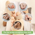 Niupiour Hammer Toe Corrector Buddy Wraps for Broken Toe and Bunion, 8 Pack