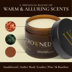 Crowned Skin King Cologned Body Butter for Men | Warm & Sensual | As Seen On Shark Tank | Scented with Sandalwood & Leather | Infused with Organic Shea & Mango Butters | All-Day Fragrance | 4.4oz