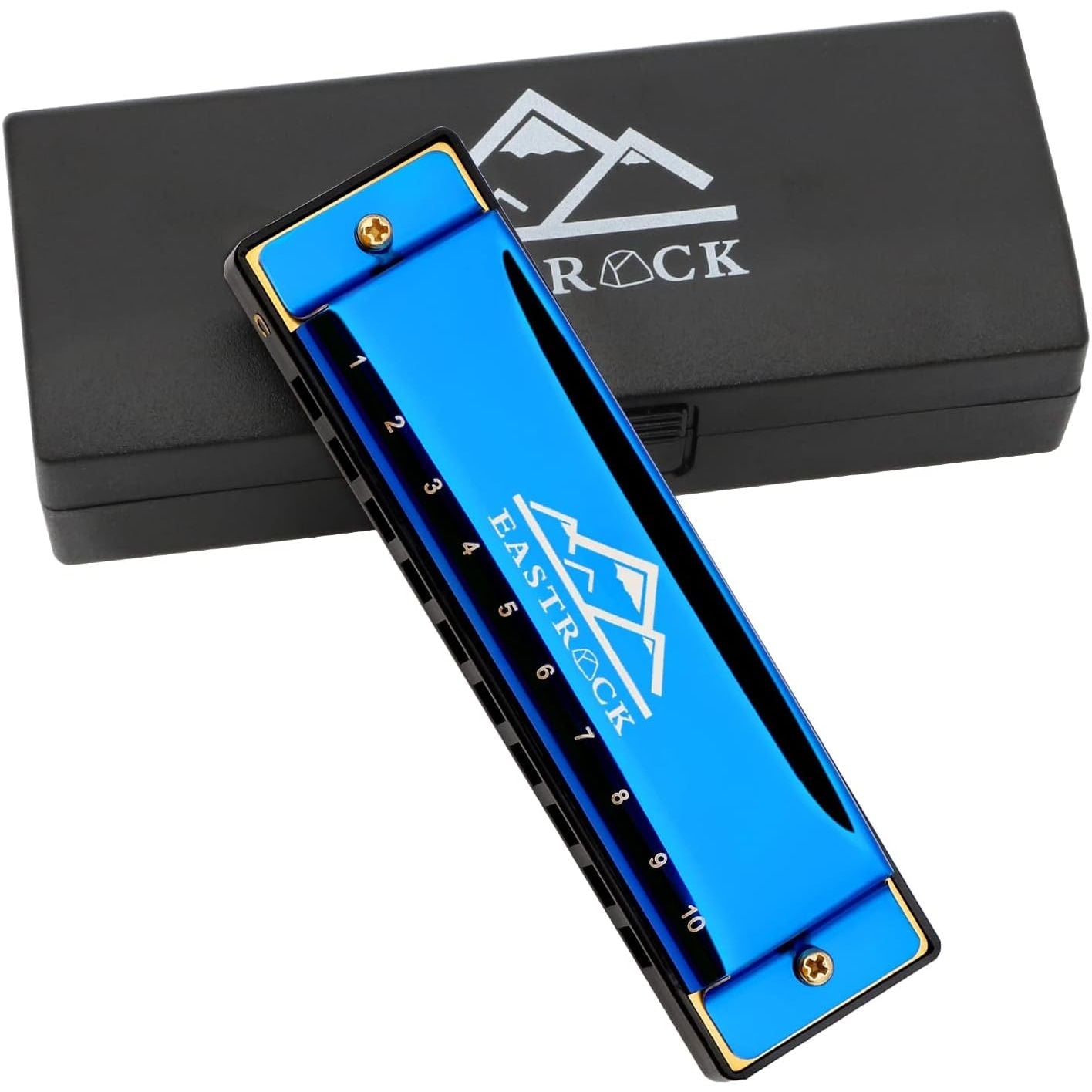 Buy now EastRock Blues Harmonica 24 Hole C Key with Case, Mouth Organ Harp, Diatonic Harmonica for Beginner, Adult, Kids, Professional, Students, Friends, Gifts Blue at indiglob india