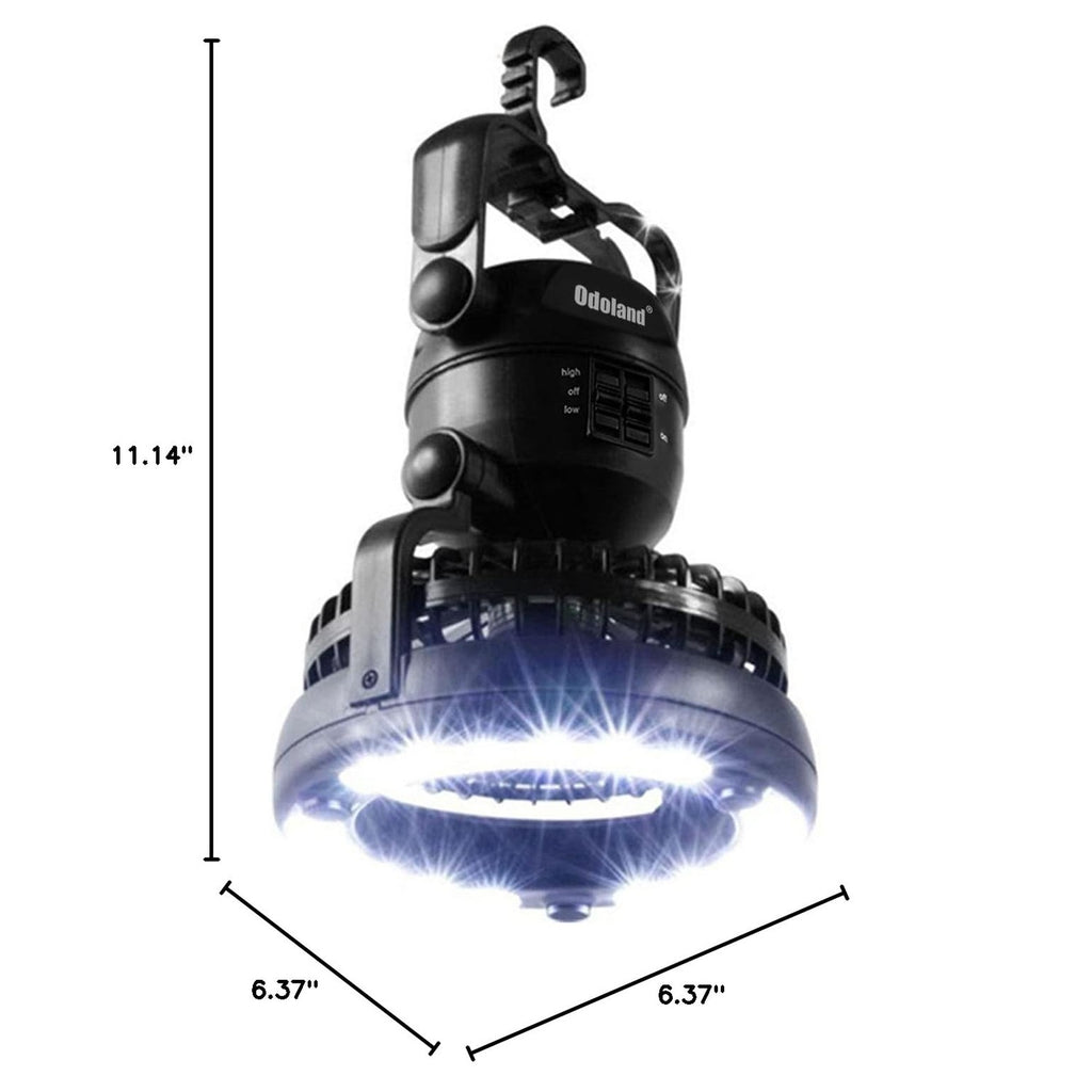 Odoland Portable LED Camping Lantern with Ceiling Fan - Hurricane Emergency