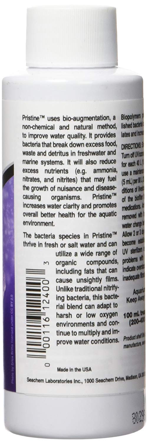 Seachem Pristine Natural Waste Management - Organic Sludge and Detritus Eliminator 100ml/3.4oz