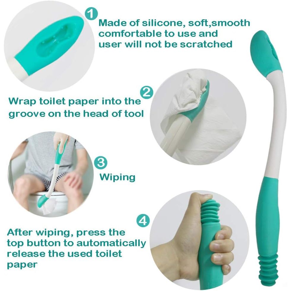 Buy now Toilet Aid Wiper Self Assist Bathroom Bottom Butt Wipe Helper Wand Long Reach Comfort Wipe Tool Paper Tissue for Pregnant After Surgery Seniors Arm Handicap Bariatric at indiglob india