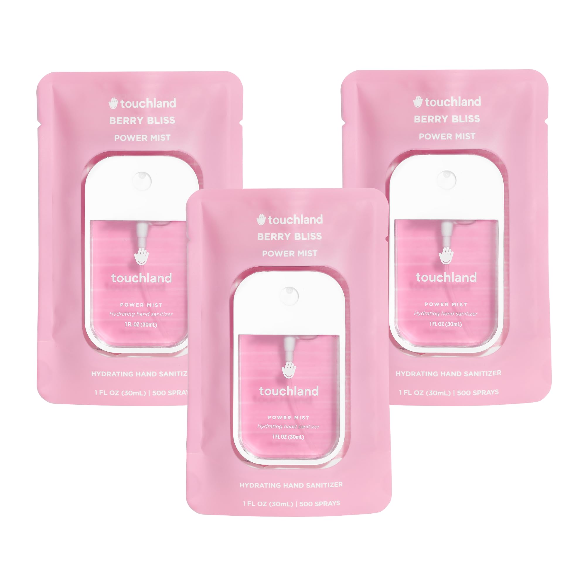 Buy now Touchland Hydrating Hand Sanitizer Spray, JUICY Trio Set (Watermelon, Peach, Berry), 1 FL. OZ. Travel Size Power Mist Sprays (Set of 3) Berry Bliss at indiglob india