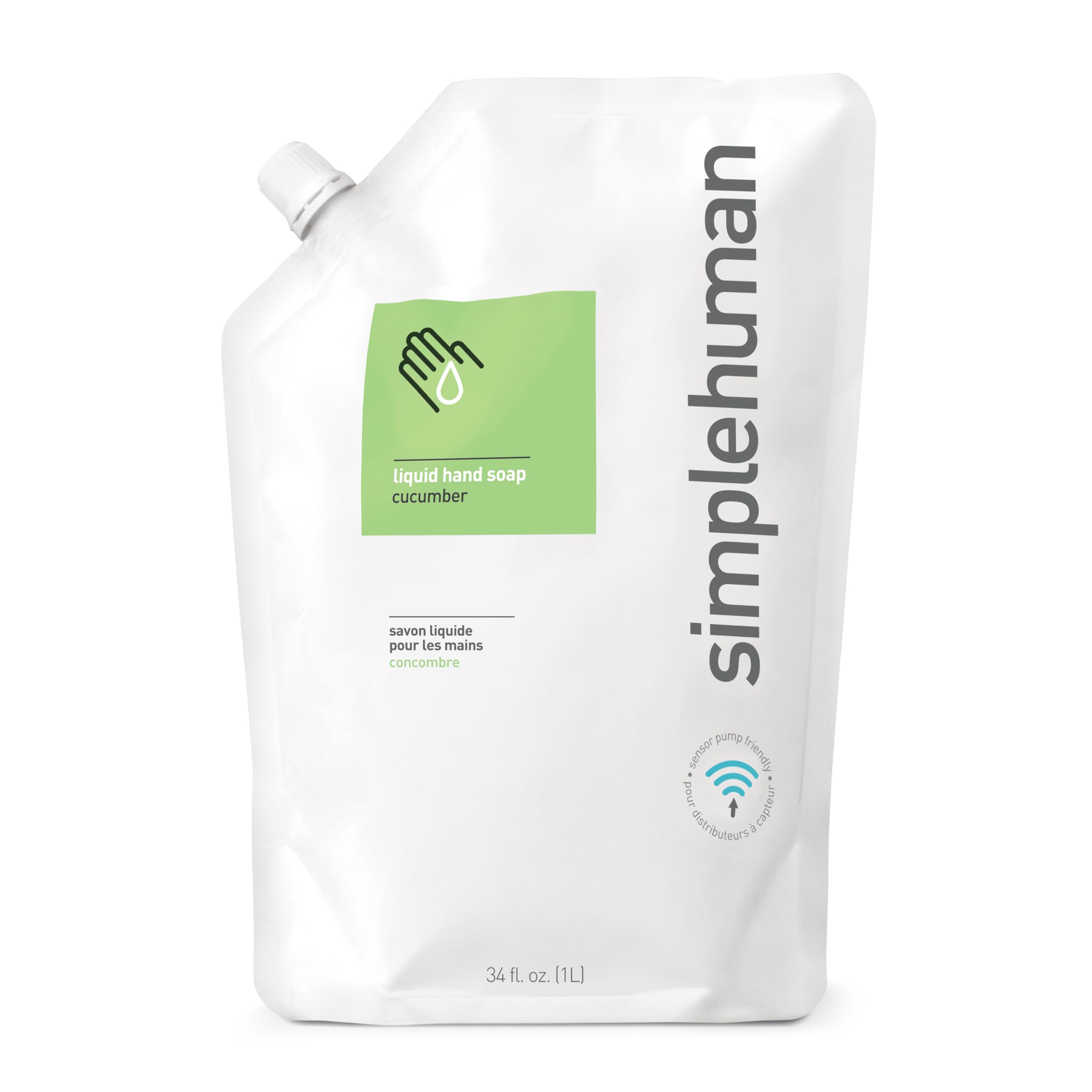 Buy now simplehuman Fragrance Free Moisturizing Liquid Hand Soap Refill Pouch, 34 Fl. Oz, Pack of 6 at indiglob india